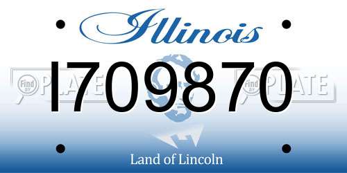I709870 Illinois License Plate