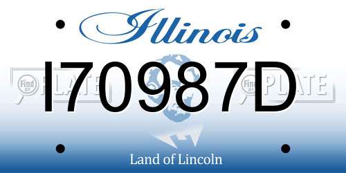 I70987D Illinois License Plate