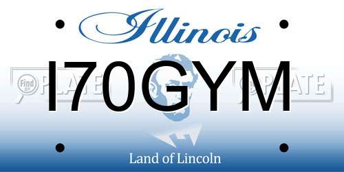 I70GYM Illinois License Plate