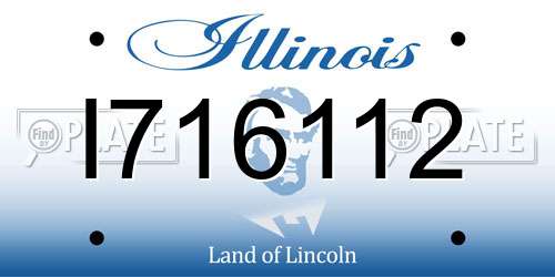 I716112 Illinois License Plate