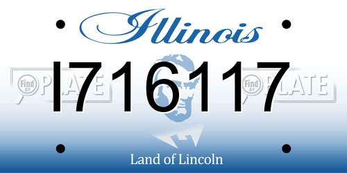 I716117 Illinois License Plate