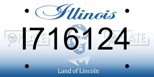 I716124 Illinois License Plate