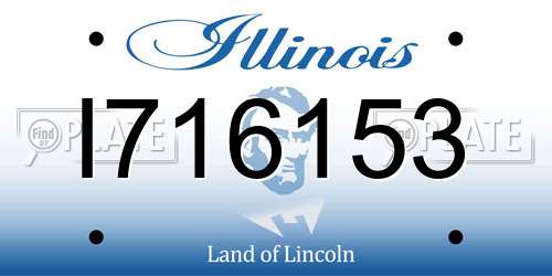 I716153 Illinois License Plate
