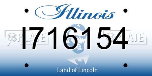 I716154 Illinois License Plate