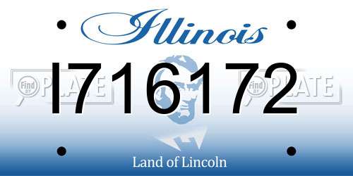 I716172 Illinois License Plate
