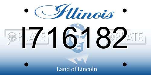I716182 Illinois License Plate