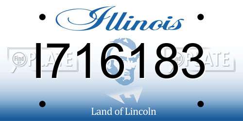 I716183 Illinois License Plate