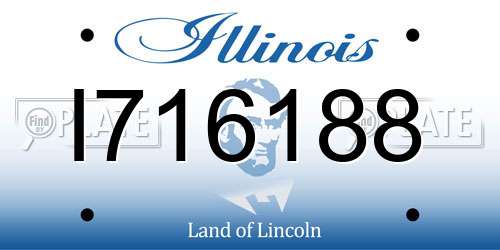 I716188 Illinois License Plate