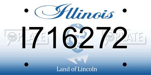 I716272 Illinois License Plate