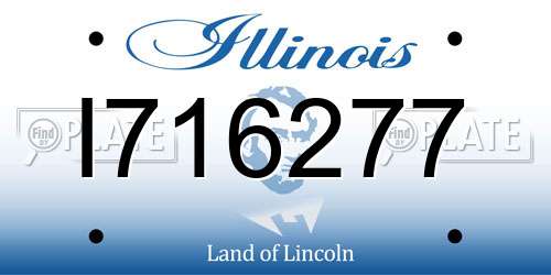 I716277 Illinois License Plate