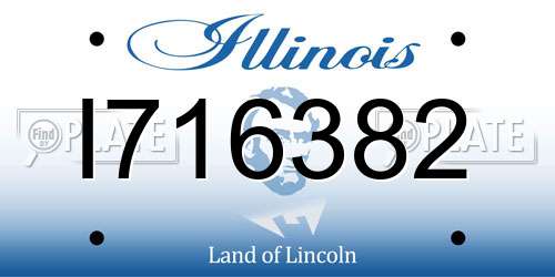 I716382 Illinois License Plate