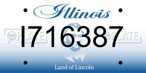 I716387 Illinois License Plate