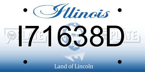 I71638D Illinois License Plate