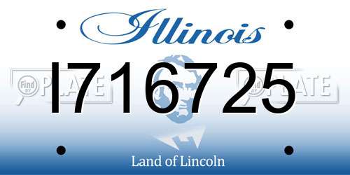 I716725 Illinois License Plate