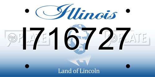I716727 Illinois License Plate