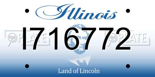 I716772 Illinois License Plate