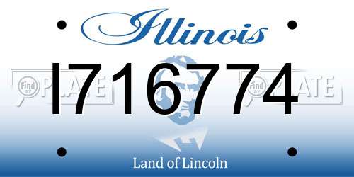 I716774 Illinois License Plate