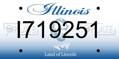 I719251 Illinois License Plate