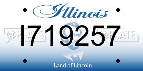 I719257 Illinois License Plate