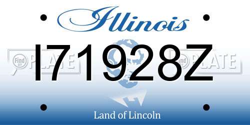 I71928Z Illinois License Plate