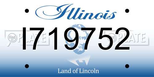 I719752 Illinois License Plate