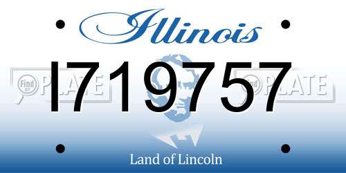 I719757 Illinois License Plate