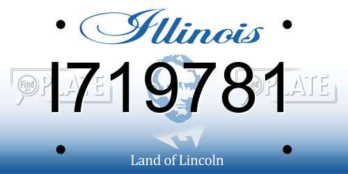 I719781 Illinois License Plate