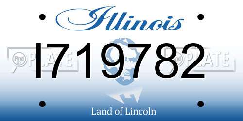 I719782 Illinois License Plate