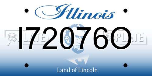I72076O Illinois License Plate