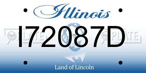 I72087D Illinois License Plate