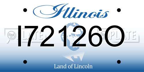 I72126O Illinois License Plate
