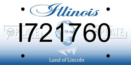 I721760 Illinois License Plate