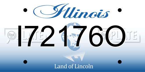 I72176O Illinois License Plate
