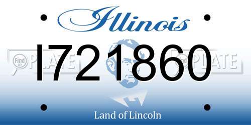 I721860 Illinois License Plate