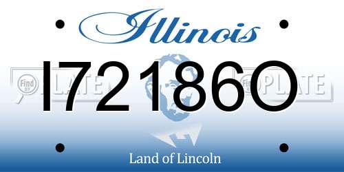 I72186O Illinois License Plate
