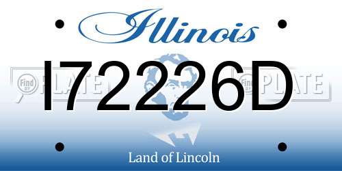 I72226D Illinois License Plate