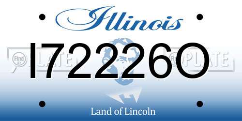 I72226O Illinois License Plate