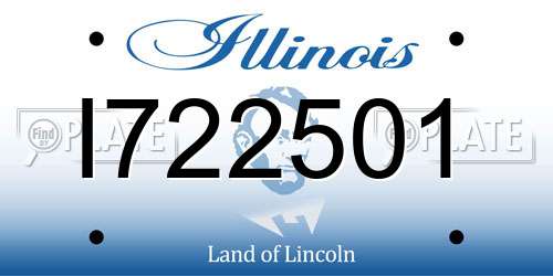I722501 Illinois License Plate