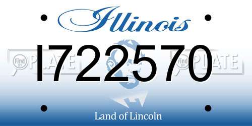 I722570 Illinois License Plate