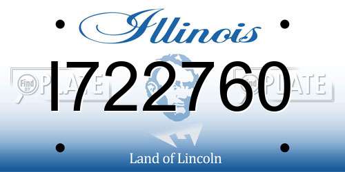 I722760 Illinois License Plate