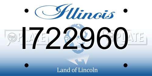 I722960 Illinois License Plate