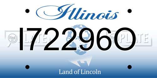 I72296O Illinois License Plate