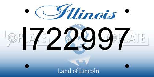 I722997 Illinois License Plate