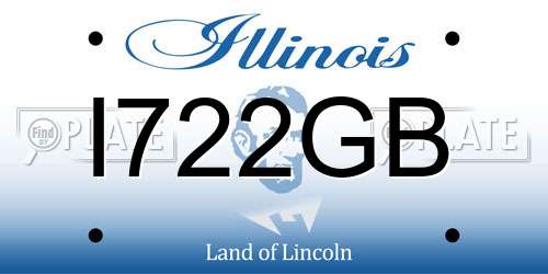 I722GB Illinois License Plate