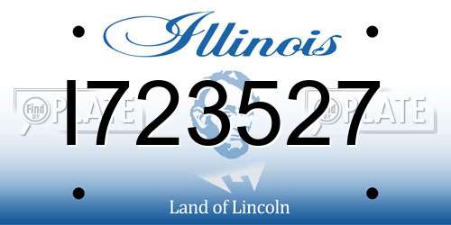 I723527 Illinois License Plate