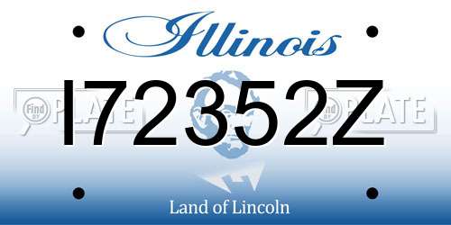 I72352Z Illinois License Plate