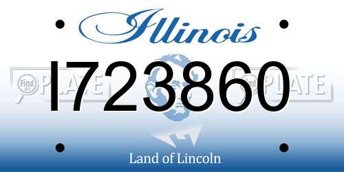 I723860 Illinois License Plate