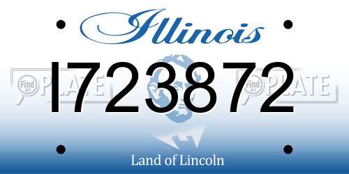 I723872 Illinois License Plate