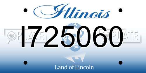 I725060 Illinois License Plate