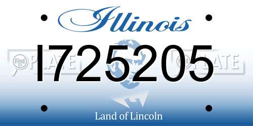 I725205 Illinois License Plate
